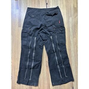 VTG TRIPP NYC Y2K Goth Raver Pants Men's M 38x31 Zippers Wide Leg Grunge Black
